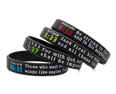 promotional church custom silicone religious wristbands