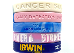 wholesale custom debossed and ink injected silicone wristbands