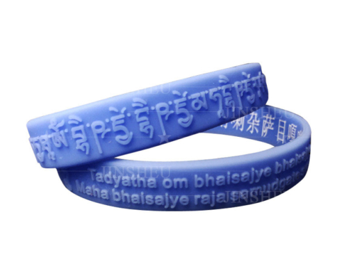 custom made Buddhism mantra silicone wristbands