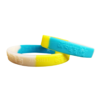 custom made silicone embossed mantra logo wristbands