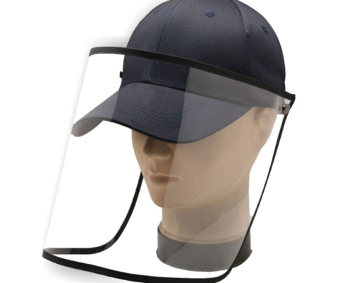 飛沫防止用の安全防護帽 野球帽