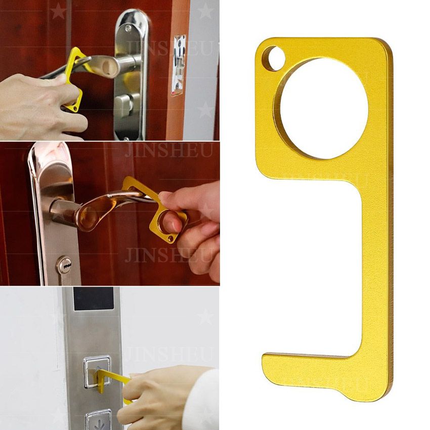 Portable Hygiene Germ Free Tool with Stylus Key Chain EDC Door Opener  