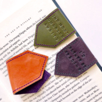 custom debossed logo magnetic leather bookmark