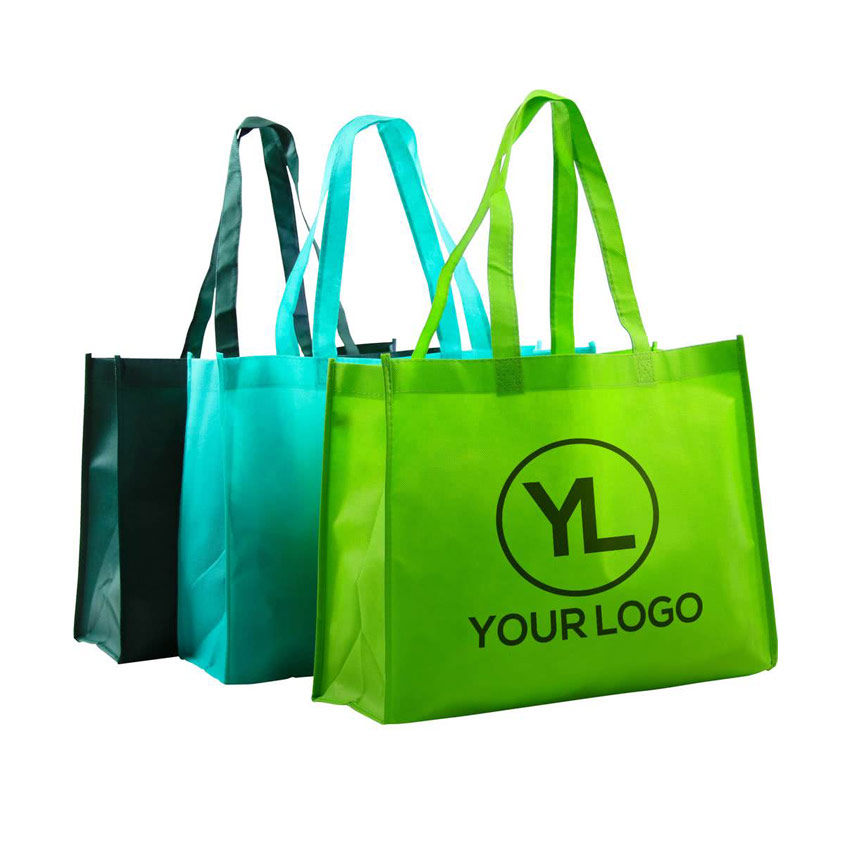 custom logo imprinted non-woven polypropylene tote bag