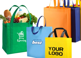 Wholesale custom logo printed no woven shopping bags