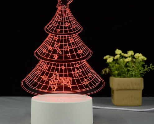 3D Visualization Night Light Christmas Tree Design