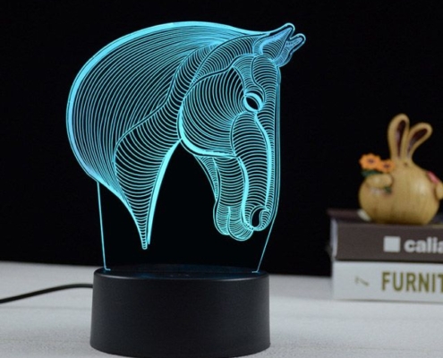 custom 3D horse head amazing Illusion Lamps