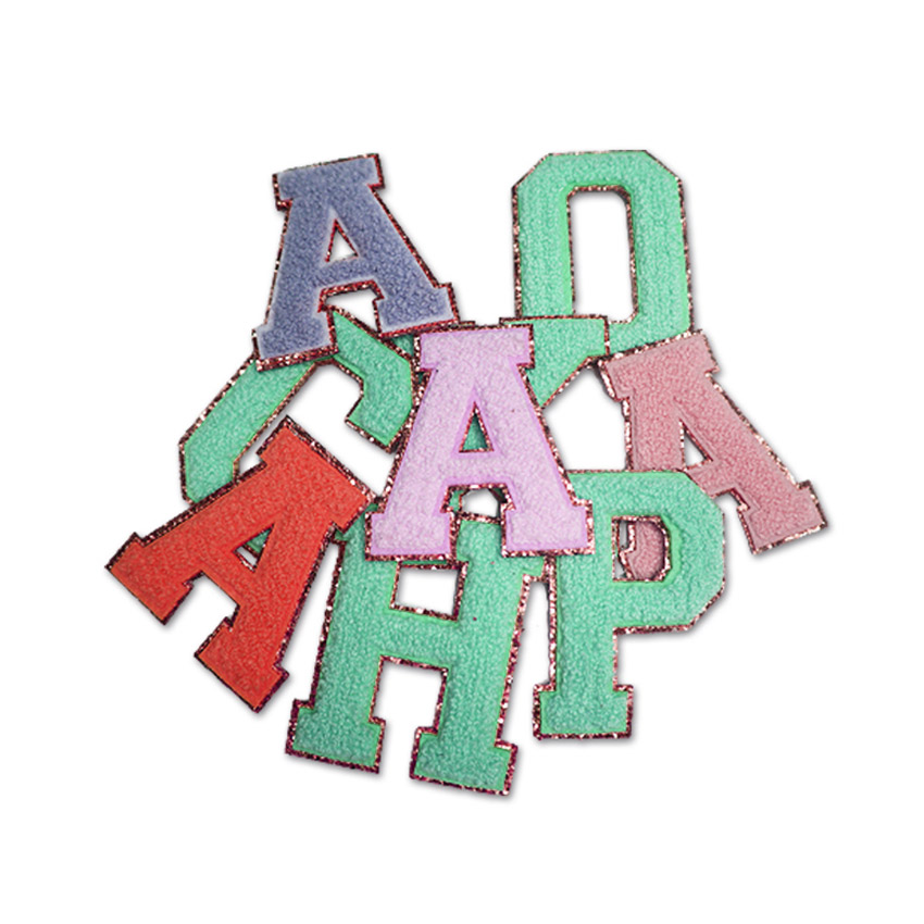 Varsity Personalized colorful Chenille bling embroidery letter