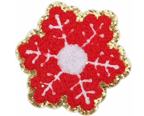 custom snowflake chenille embroidery iron on patch