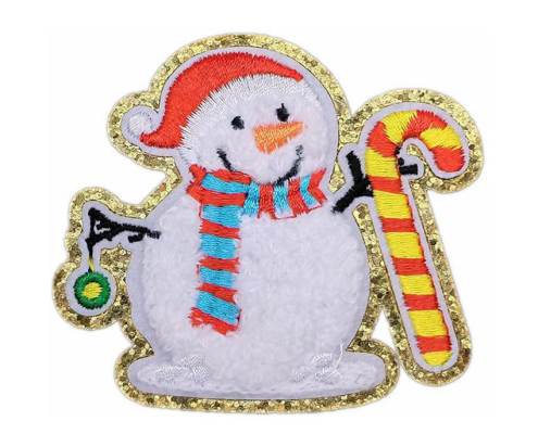 wholesale christmas snowman chenille patch