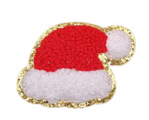 custom santa claus chenille iron on patch