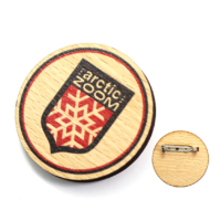 custom engraved logo printed wooden pin