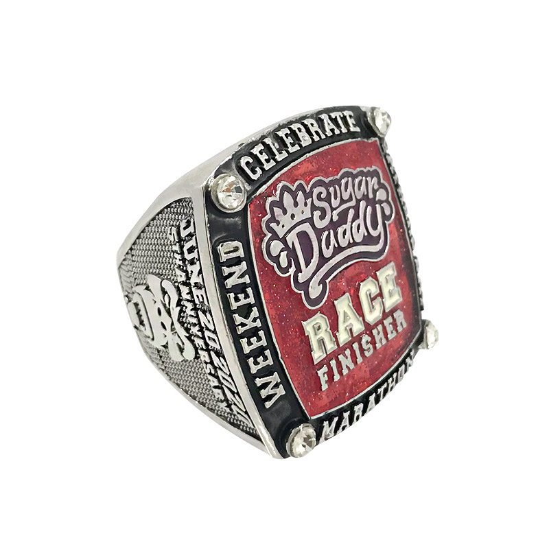 personalized rhinestone championship ring