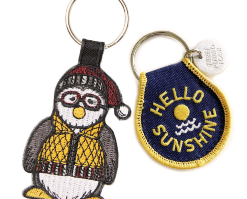 manufacturer custom logo embroidery keychains