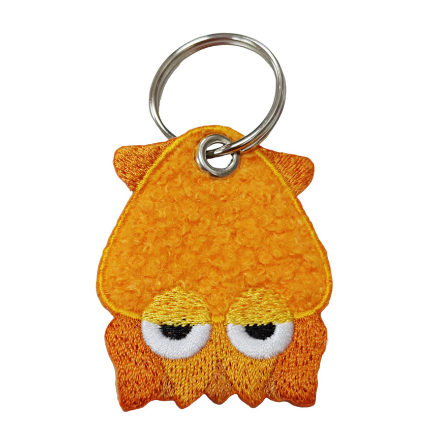 custom heat cut shaped chenille embroidered key chain