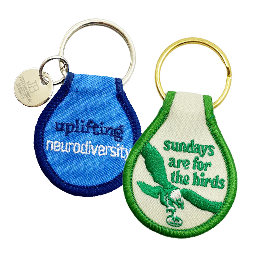 custom logo embroidery patch keychains