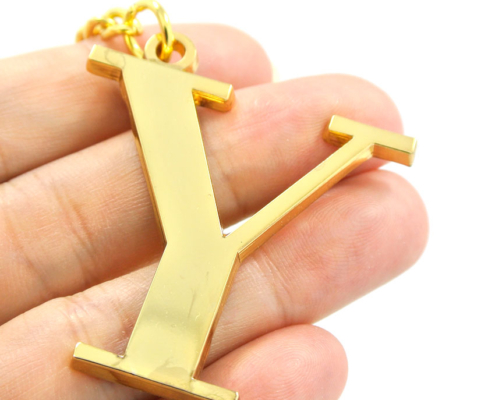 wholesale cheap metal letter keychain