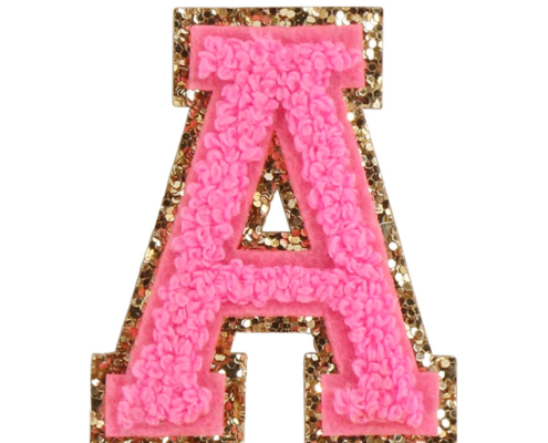 wholesale alphabet letter glitter chenille patches