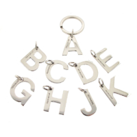 custom silver plated initial keychains