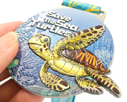 3D full color UV printed sea turtle medals