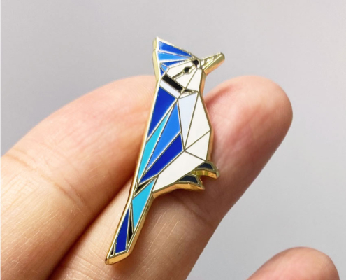 custom made enamel Blue jay lapel pins