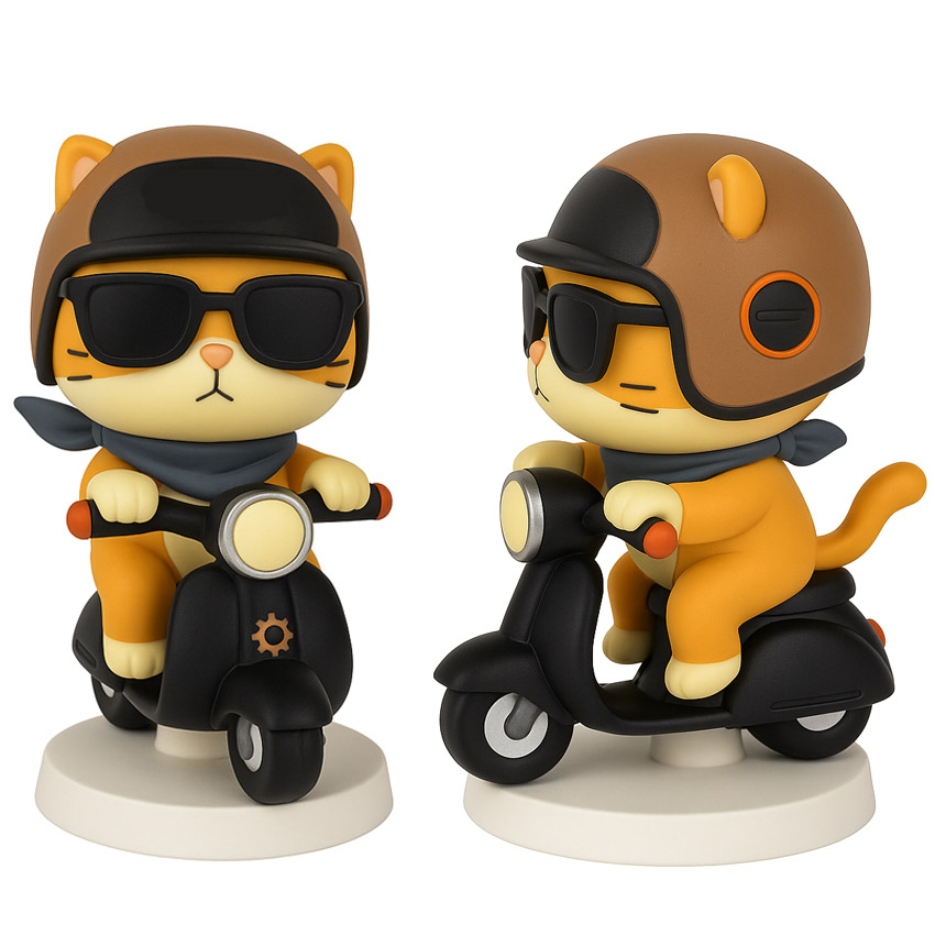 360° Full-3D Cat PVC Figures
