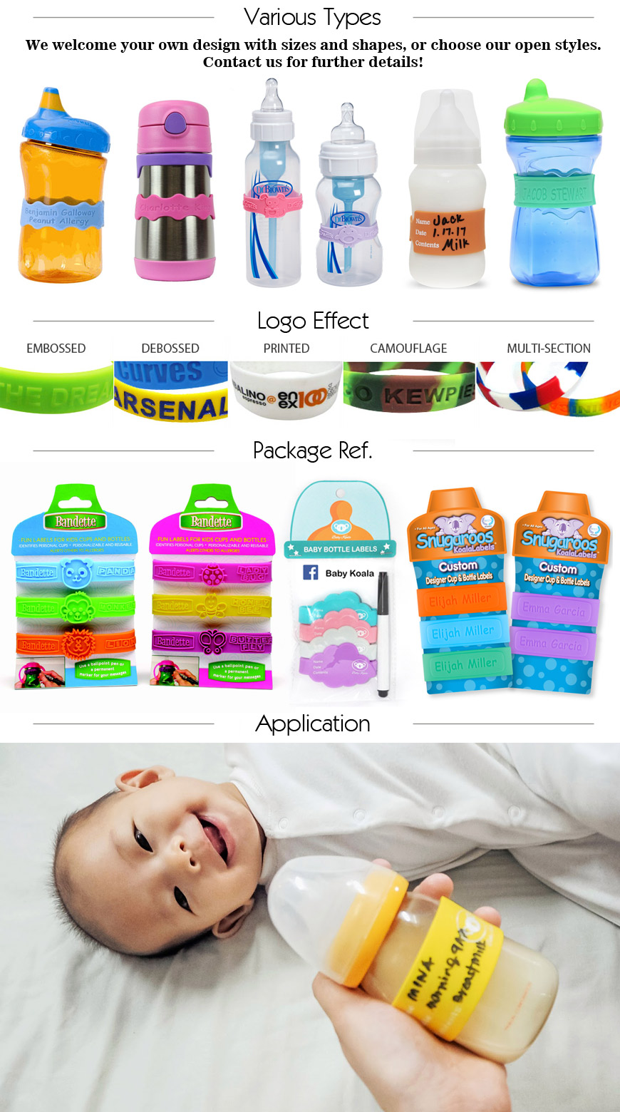custom logo silicone sippy cup labels for daycare