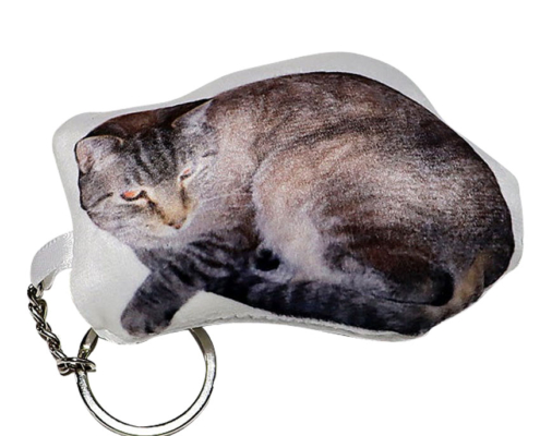 custom full color printed pet cat keychain