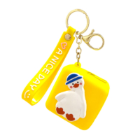 custom cute kids rubber zipper pouch keyring