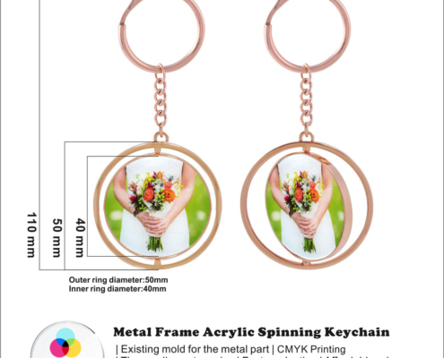 Acrylic spinning keychain