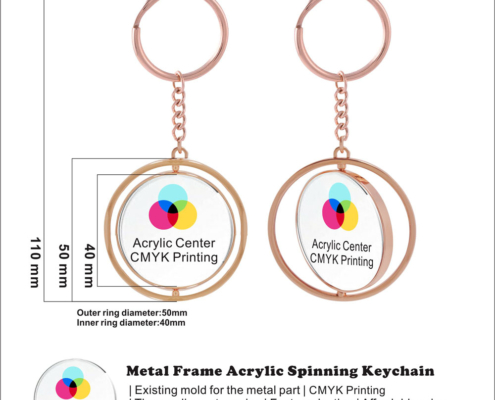 Acrylic keychain with CMYK printing