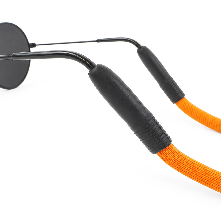Close-up view of silicone temple grips for secure eyewear retention