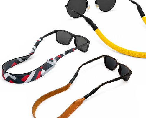 custom logo neoprene, leather, floating sunglasses straps holder manufacturer and supplier
