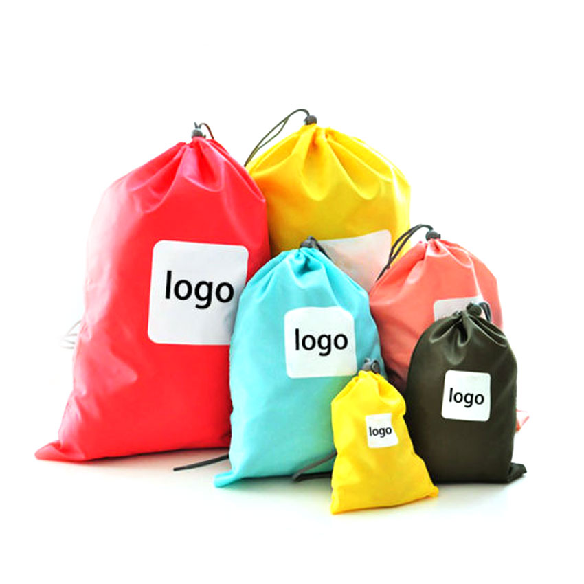 promotional cheap blank polyester drawstring bags
