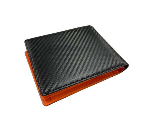 Carbon fiber leather bifold wallet