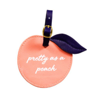 custom design only leather peach luggage tag