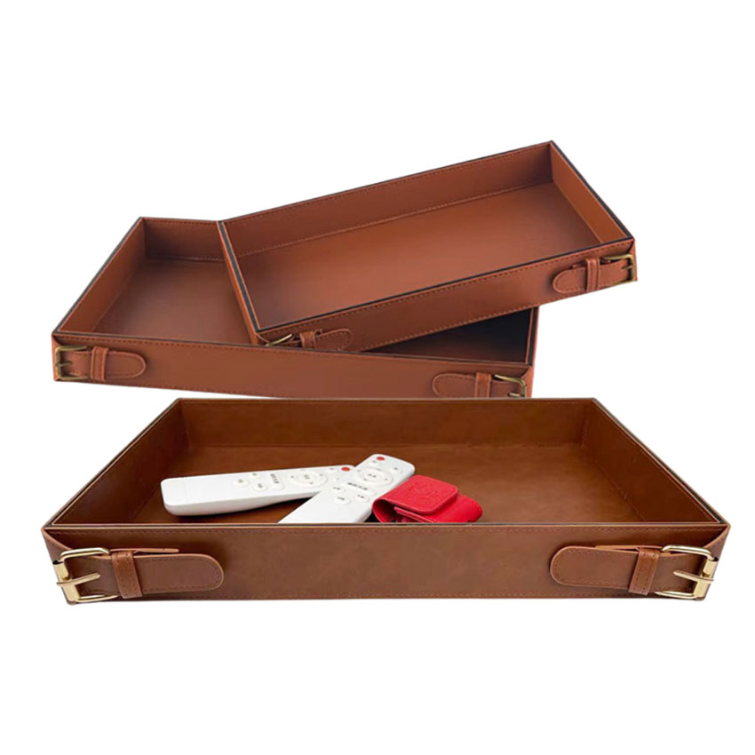 different sizes for plain leather tray