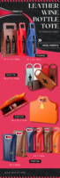 wholesale leather wine tote bags, wine holders, wine totes