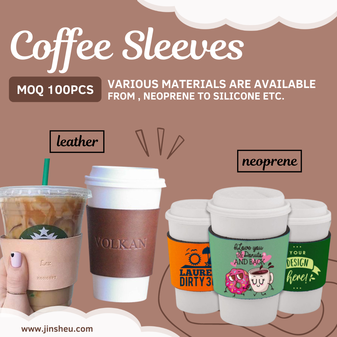 custom logo leather coffee sleeves