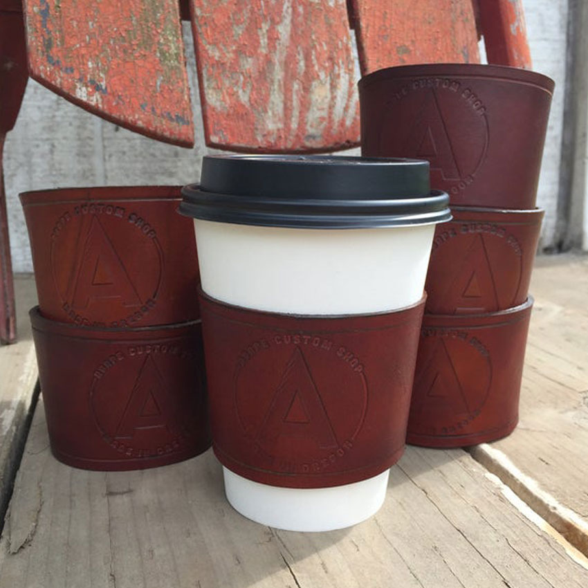 wholesale custom leather coffee sleeves