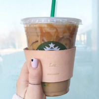 custom logo debossed cold drink coffee sleeve holder