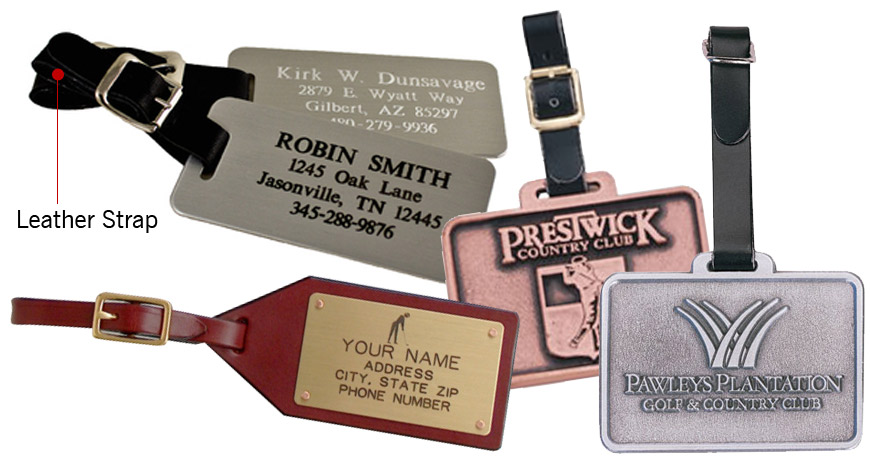 custom metal stamped golf bag tags