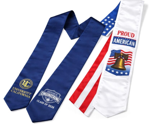 promotional custom embroidered printed gradation stoles and satin sashes