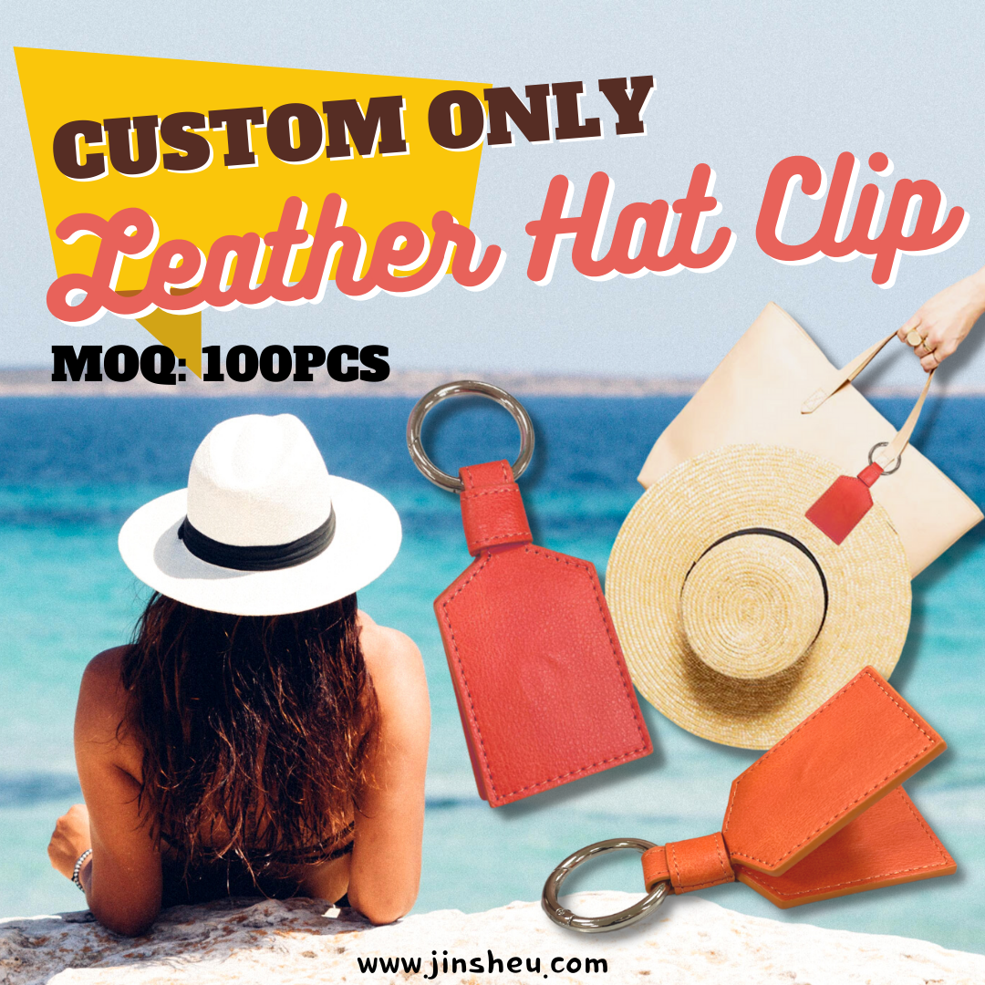 wholesale leather custom logo hat clip