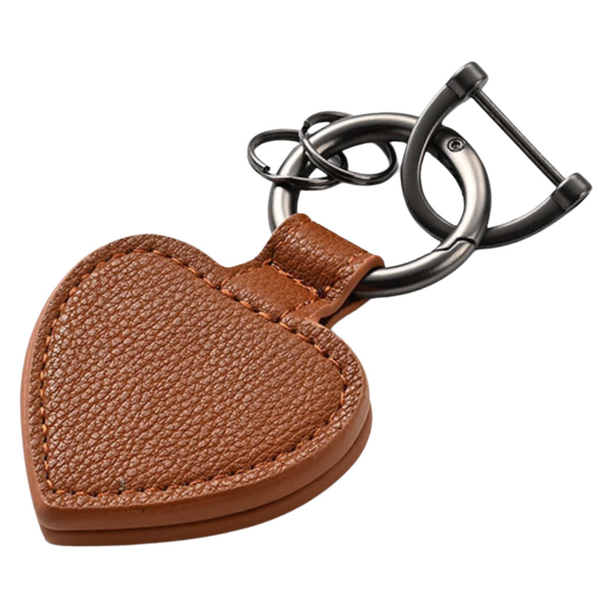 wholesale custom logo heart shaped leather hat clip holder keyring