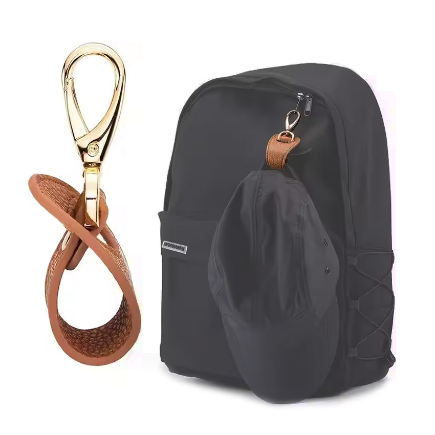 wholesale travel leather loop hat clip keychain