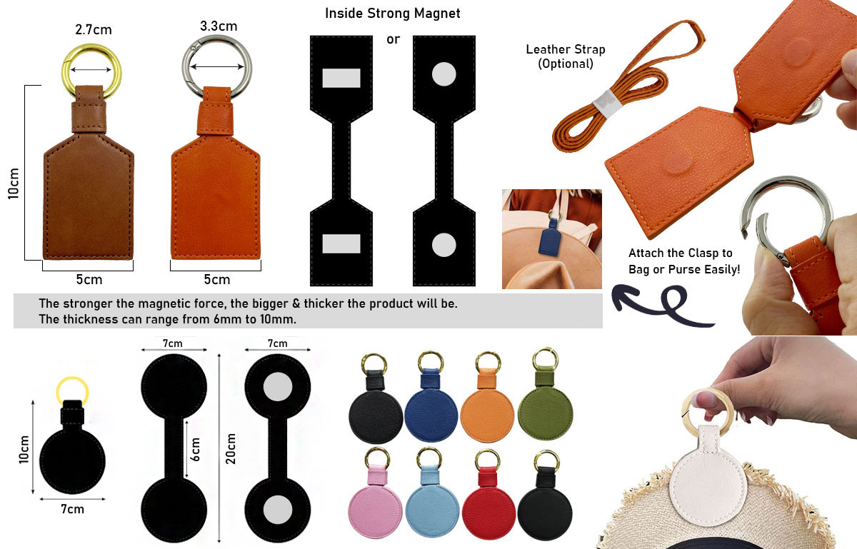 wholesale PU leather travel hat clip holders