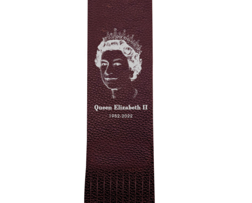 custom silver foil printed UK queen souvenir leather bookmark