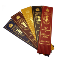 wholesale custom gold foil printed leather bookmarks with tassel