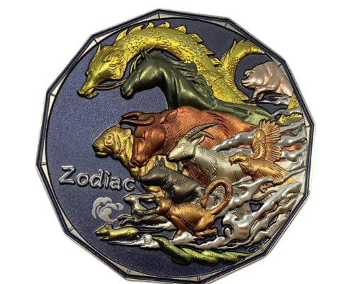 customize chinese zodiac 3D uv printing medallion coin